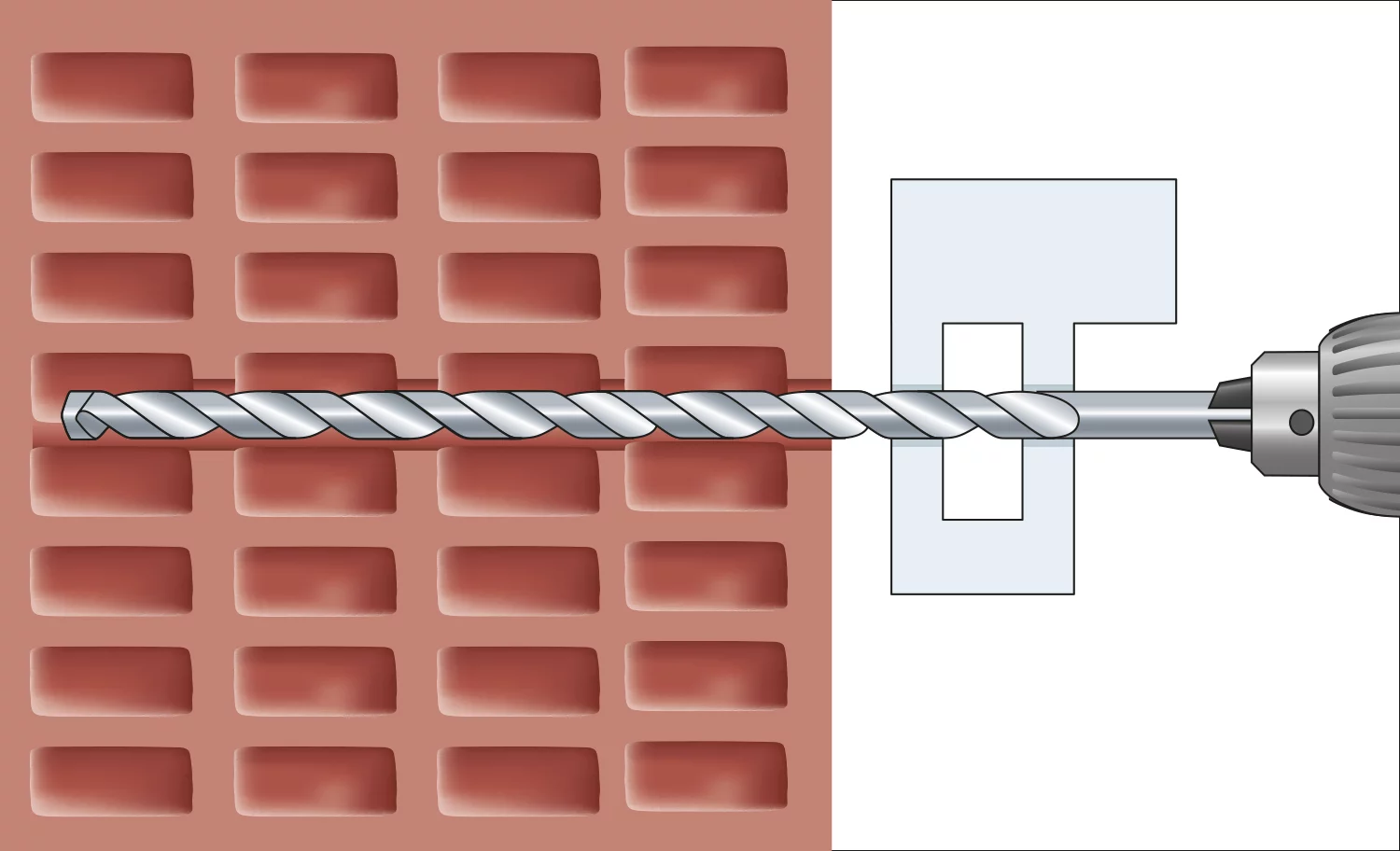 Montageschritte 2. 10 mm Löcher durch die Rahmenlöcher vorbohren